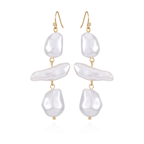 Goldtone Pearl Linear Drop Earrings - Vince Camuto