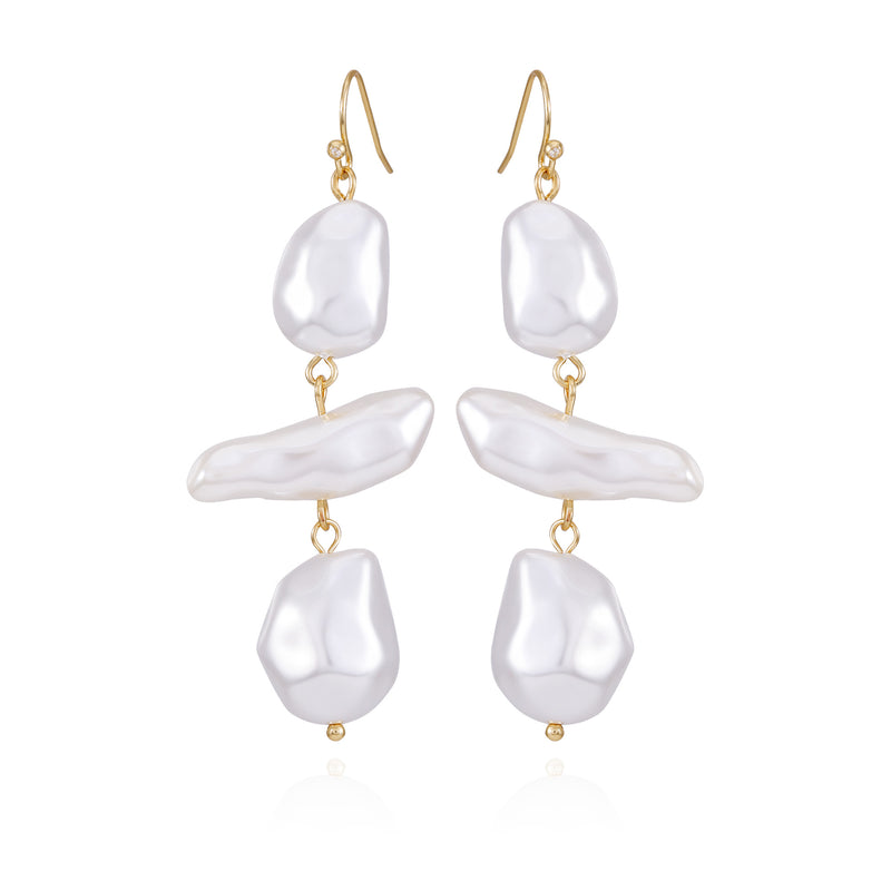 Goldtone Pearl Linear Drop Earrings - Vince Camuto