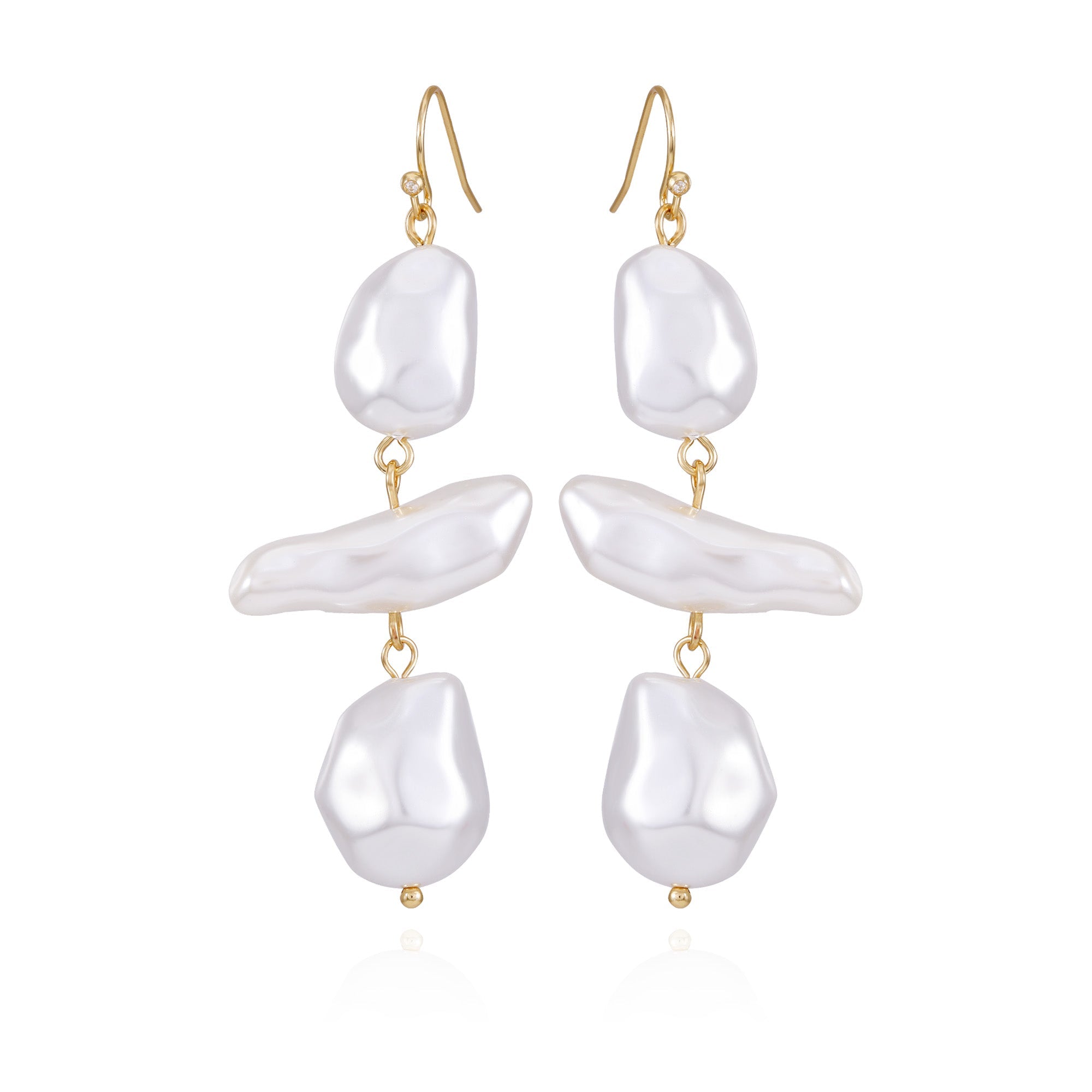 Goldtone Pearl Linear Drop Earrings - Gold Tone - Vince Camuto