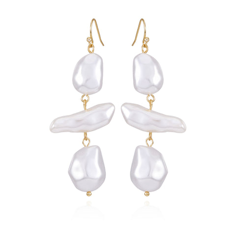 Goldtone Pearl Linear Drop Earrings - Gold Tone - Vince Camuto