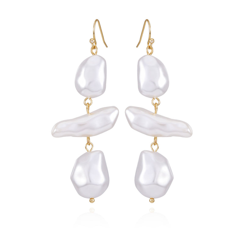 Goldtone Pearl Linear Drop Earrings - Gold Tone - Vince Camuto