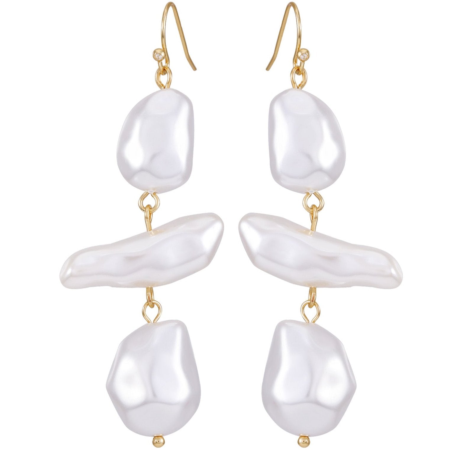 Goldtone Pearl Linear Drop Earrings - Gold Tone - Vince Camuto