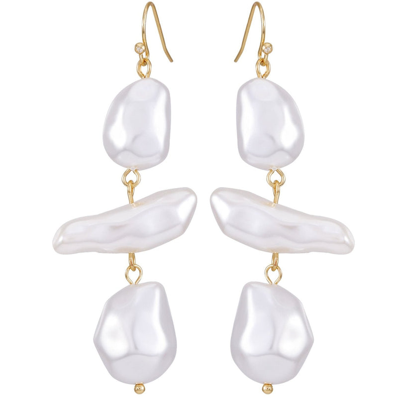 Goldtone Pearl Linear Drop Earrings - Gold Tone - Vince Camuto