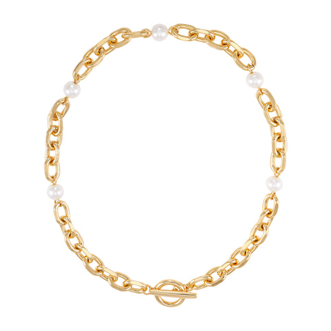 Goldtone Pearl Toggle Necklace - Vince Camuto