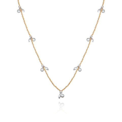 Two Tone Gilded Leaf Long Necklace - Vince Camuto