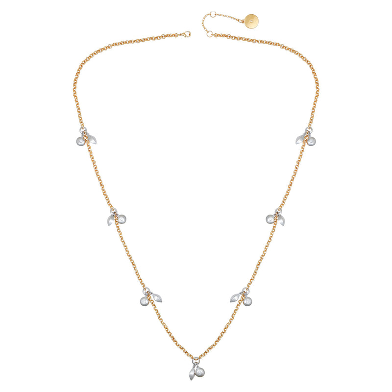 Two Tone Gilded Leaf Long Necklace - Two Tone - Vince Camuto