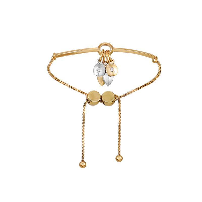 Goldtone Gilded Leaf Charm Slider Bracelet - Vince Camuto