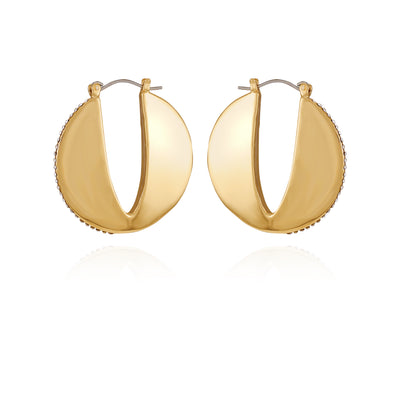 Goldtone Crystal Stone Hoop Earrings - Vince Camuto