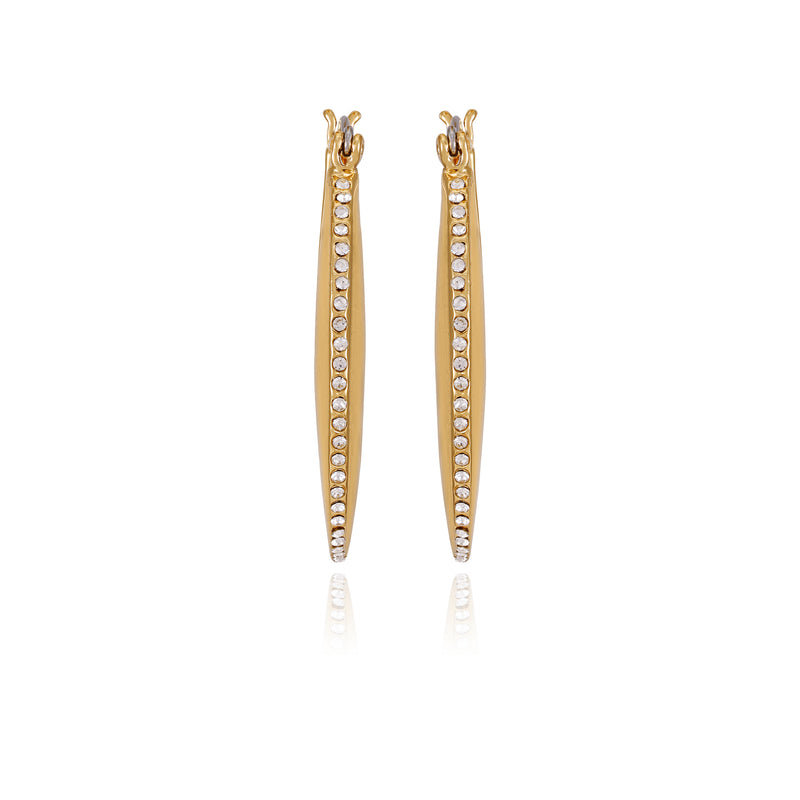 Goldtone Crystal Stone Hoop Earrings - Vince Camuto