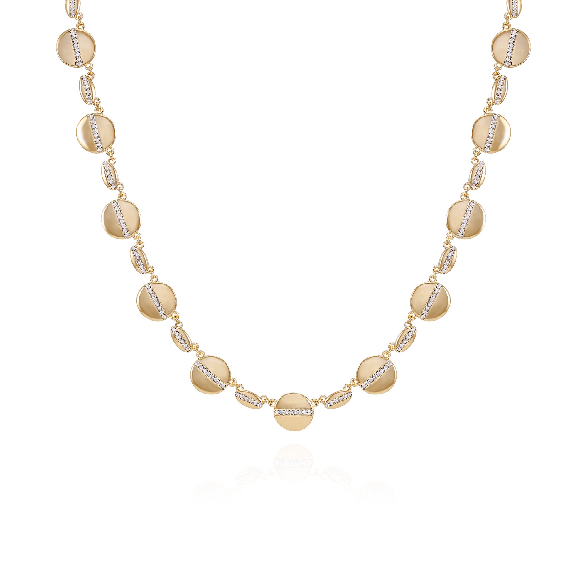 ネックレス・ペンダント Givenchy Two-Tone Pave Nugget Statement Necklace Goldtone Pave Multi-Coin Statement Necklace - Vince Camuto