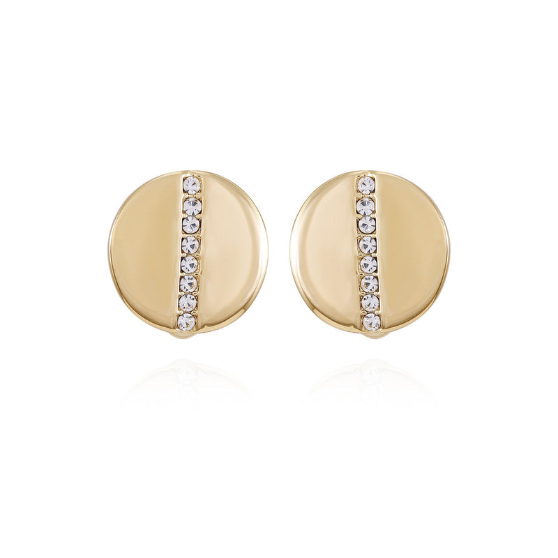 Goldtone Crystal Stone Circle Clip On Earrings - Gold Tone - Vince Camuto