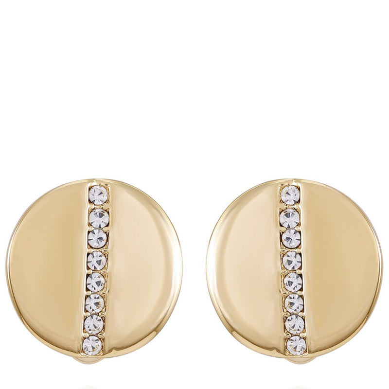 Goldtone Crystal Stone Circle Clip On Earrings - Gold Tone - Vince Camuto