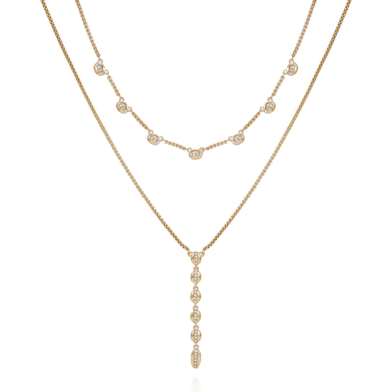 Crystal Layered Necklace - Gold Tone - Vince Camuto