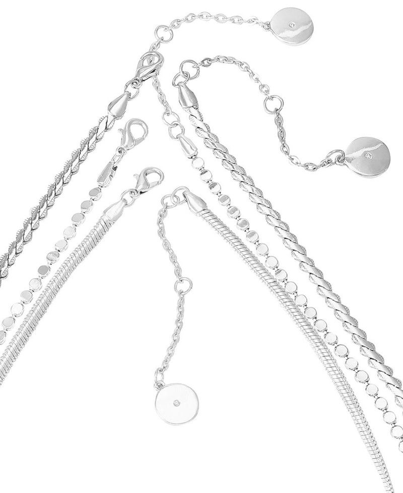 Trio Chain Layered Necklace - Silvertone - Vince Camuto