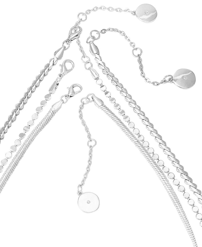 Trio Chain Layered Necklace - Silver Tone - Vince Camuto