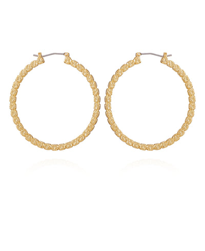 Goldtone Frozen Ball Chain Hoop Earrings - Gold Tone - Vince Camuto