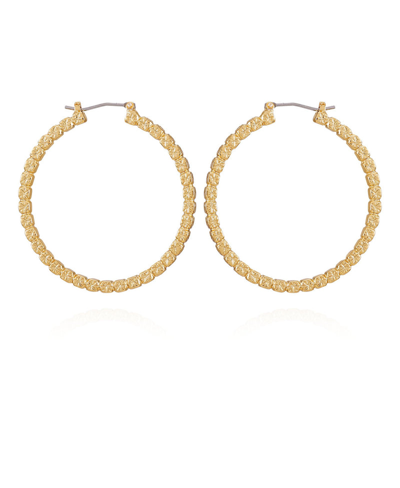 Goldtone Frozen Ball Chain Hoop Earrings - Gold Tone - Vince Camuto