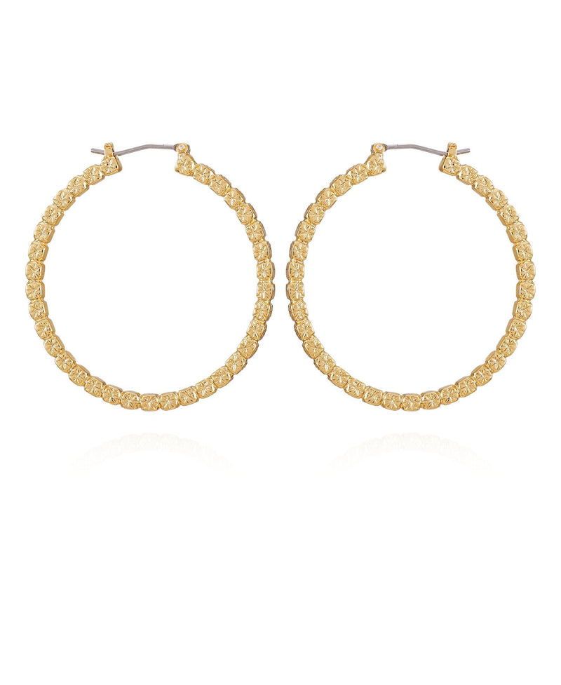 Goldtone Frozen Ball Chain Hoop Earrings - Gold Tone - Vince Camuto