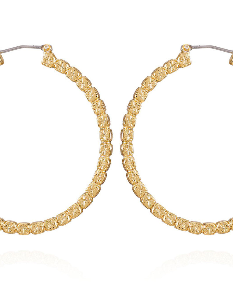 Goldtone Frozen Ball Chain Hoop Earrings - Gold Tone - Vince Camuto