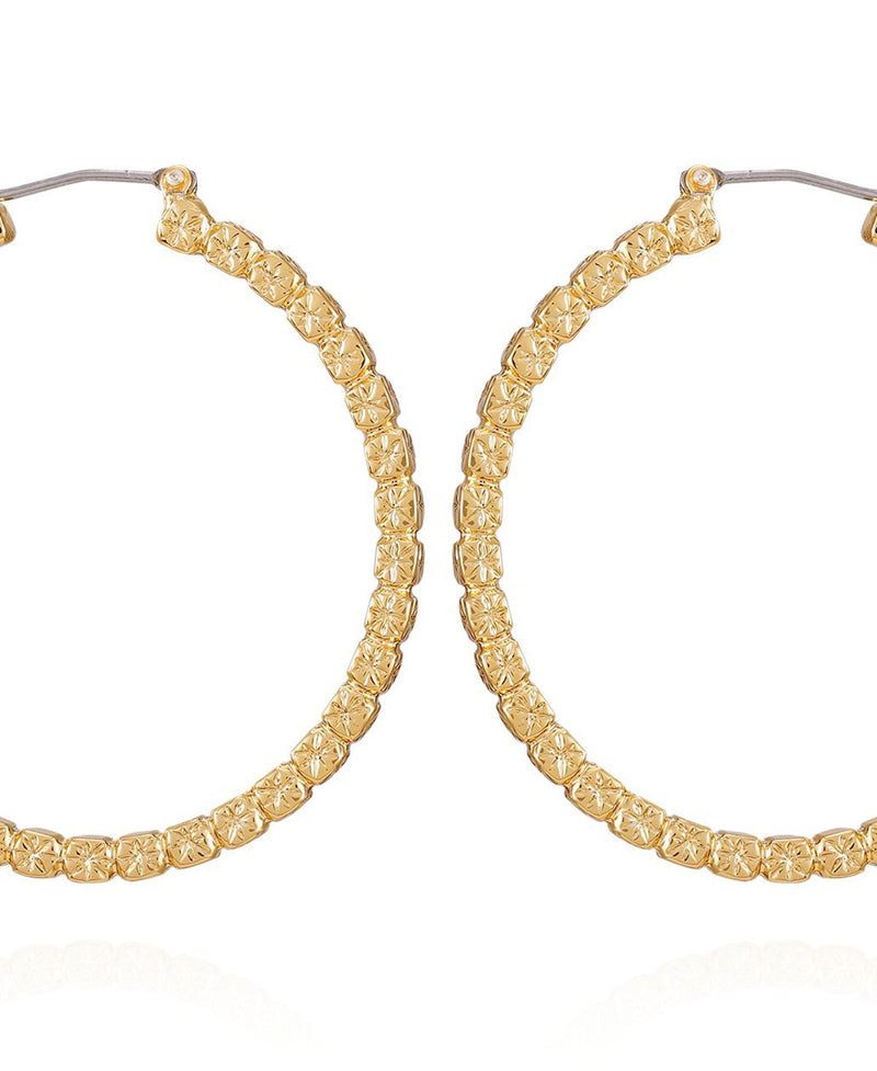 Goldtone Frozen Ball Chain Hoop Earrings - Gold Tone - Vince Camuto