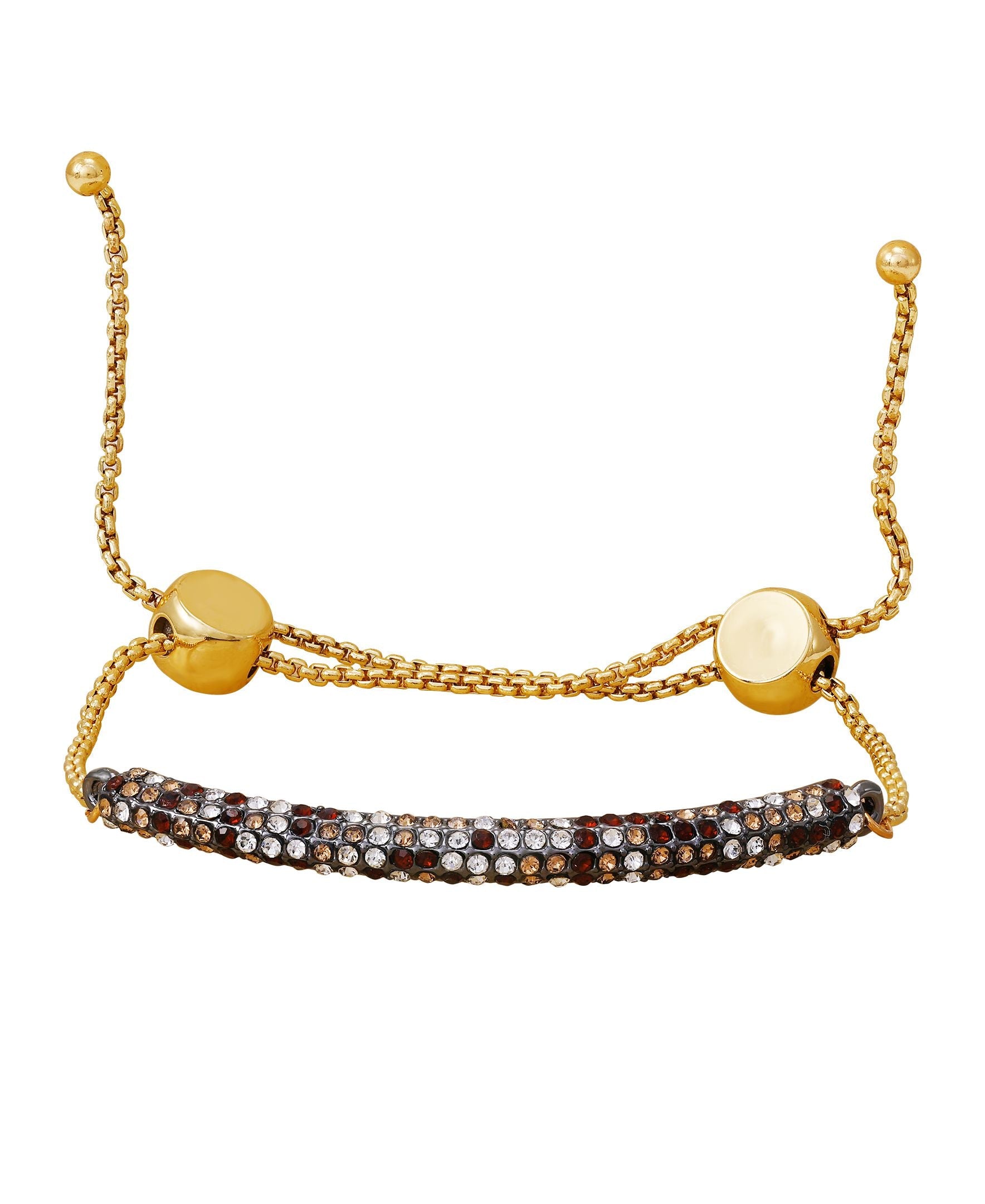 Goldtone Multi Crystal Stone Slider Bracelet - Gold Tone - Vince Camuto