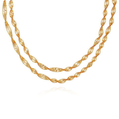 Goldtone Double Layered Harringbone Necklace - Vince Camuto
