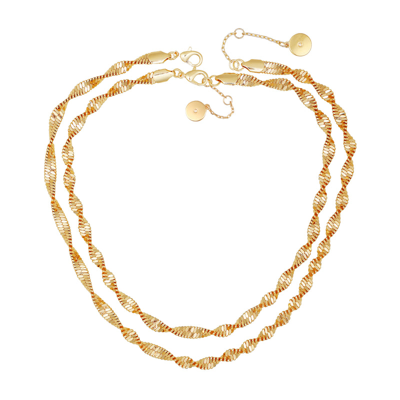 Goldtone Double Layered Harringbone Necklace - Vince Camuto