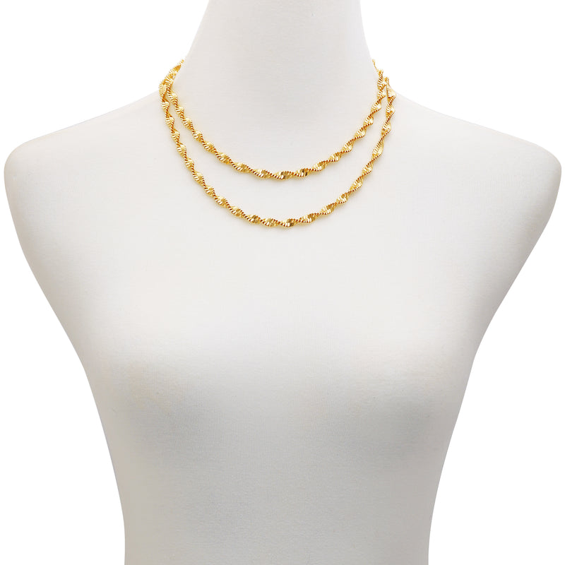 Goldtone Double Layered Harringbone Necklace - Vince Camuto
