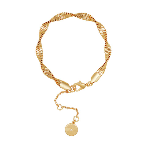 Goldtone Twisted Herringbone Chain Bracelet - Vince Camuto