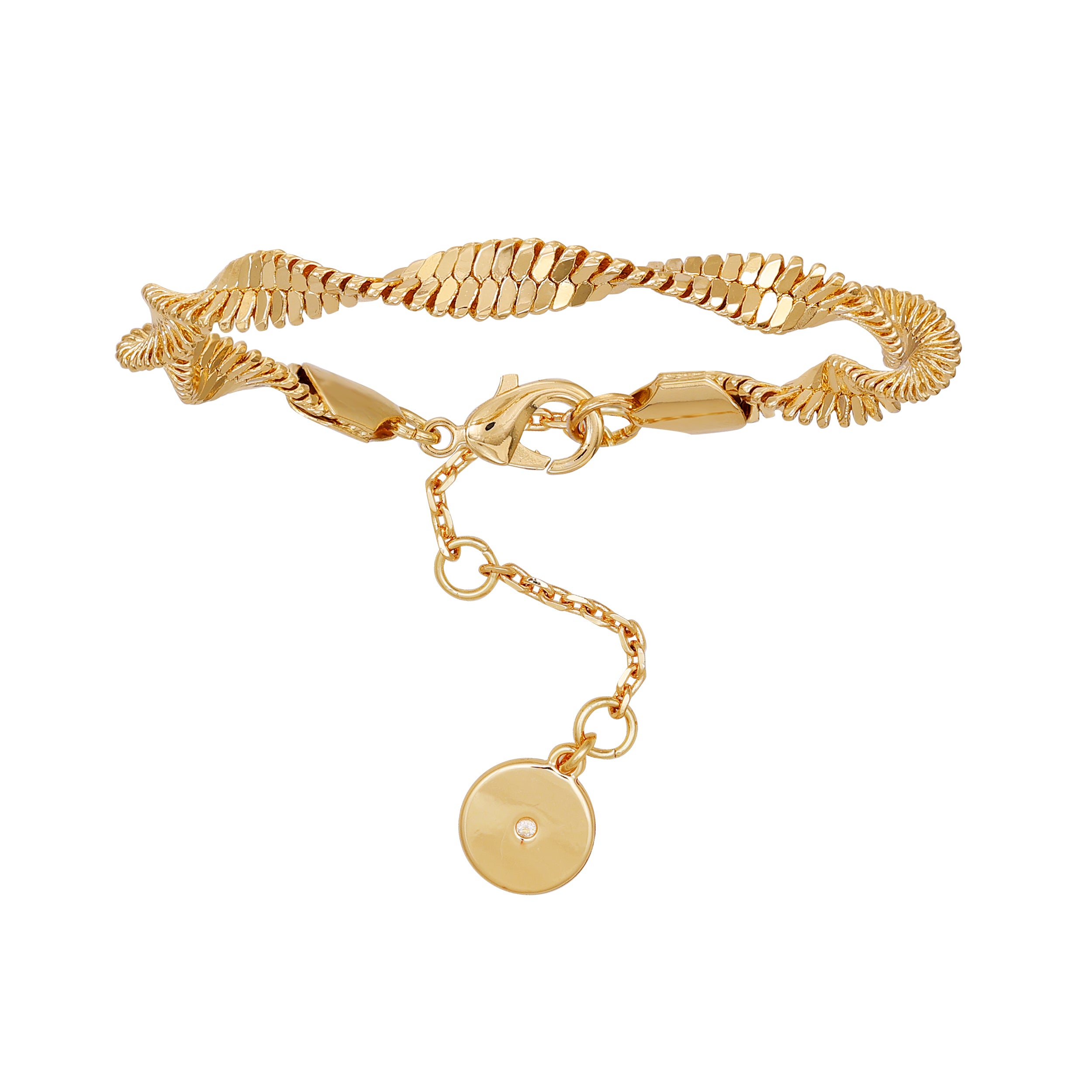 Goldtone Twisted Herringbone Chain Bracelet - Vince Camuto