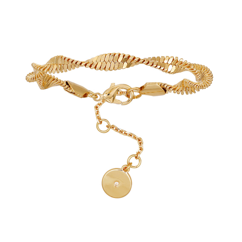 Goldtone Twisted Herringbone Chain Bracelet - Vince Camuto