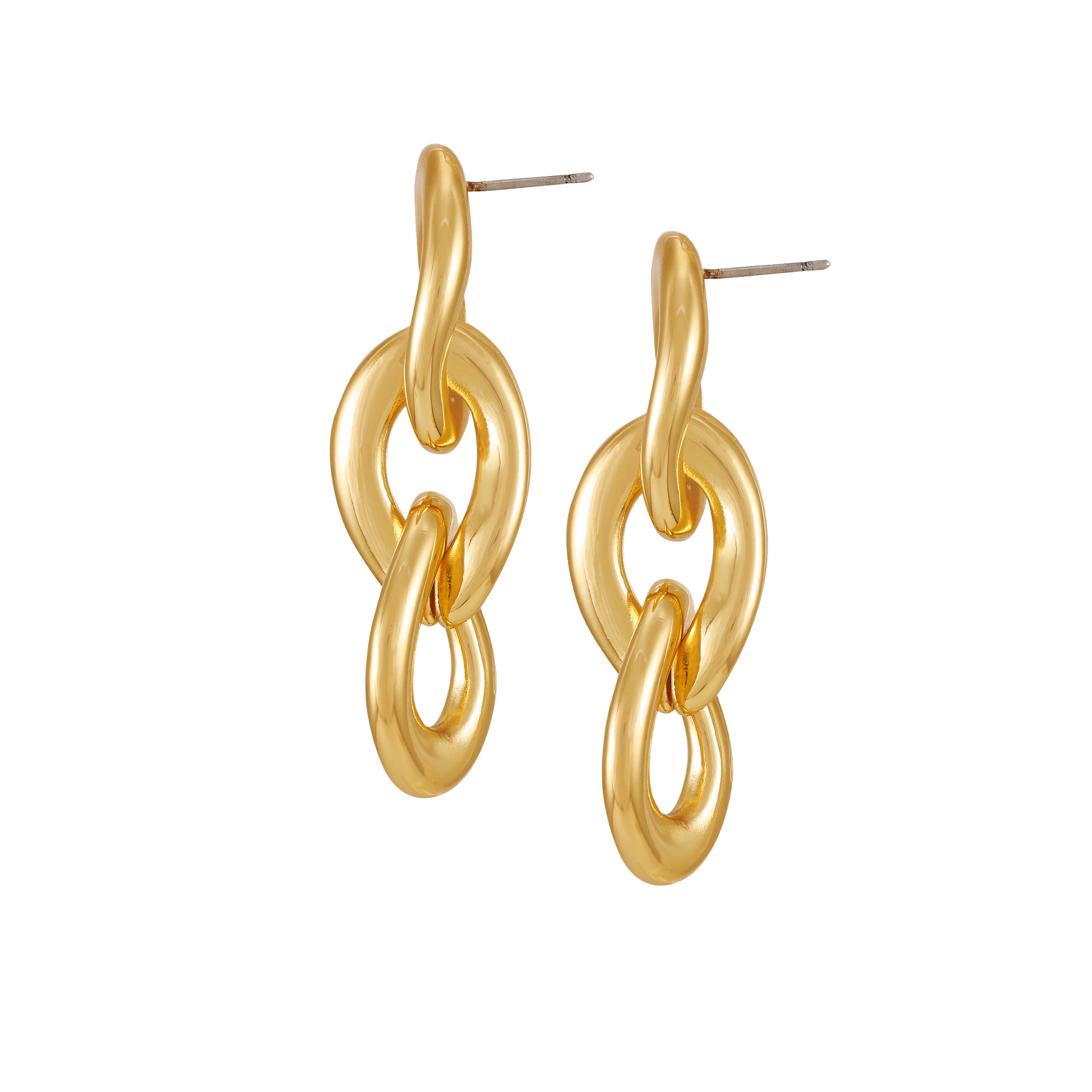 Goldtone Interlocked Link Drop Errings - Vince Camuto