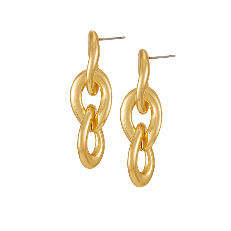 Goldtone Interlocked Link Drop Errings - Vince Camuto