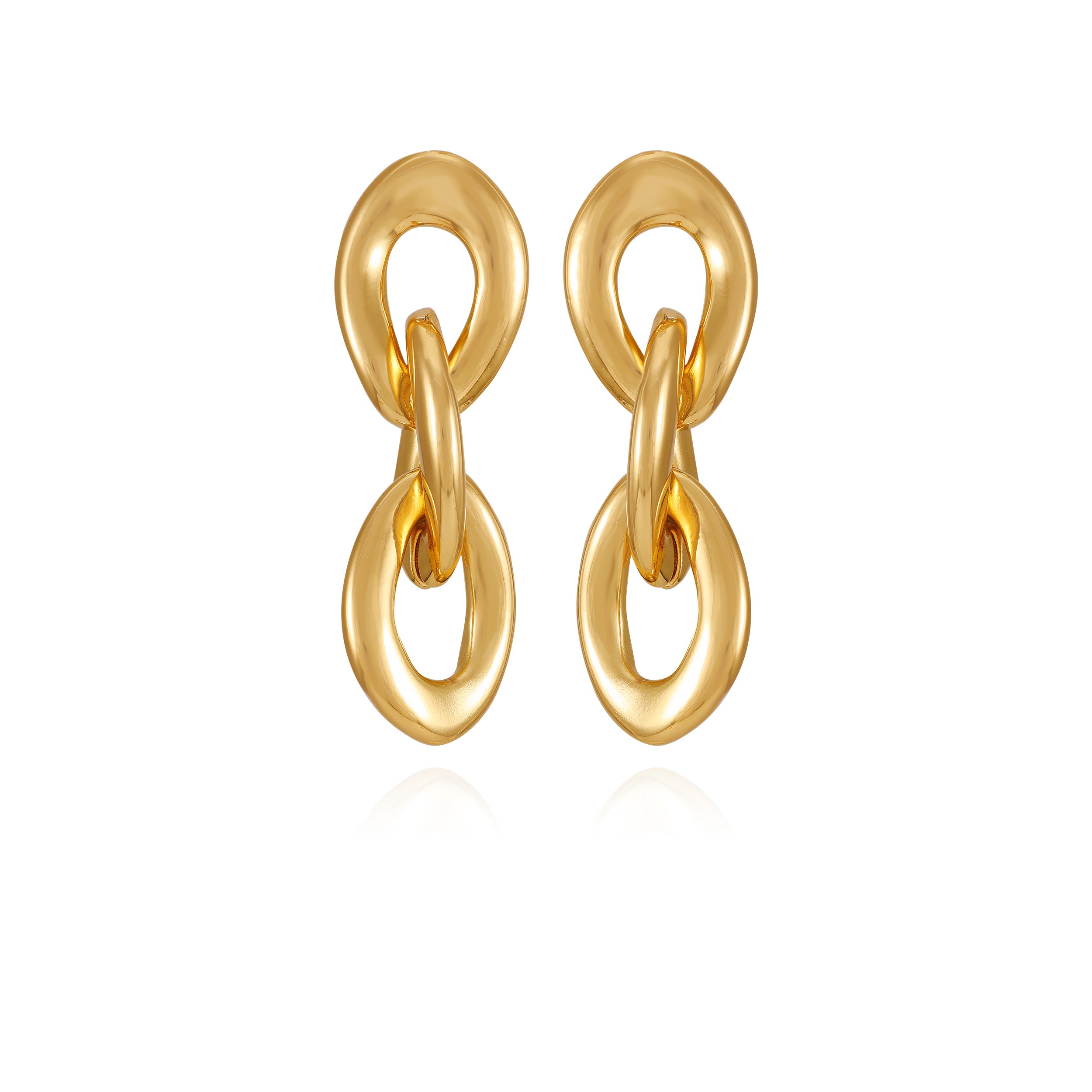 Goldtone Interlocked Link Drop Errings - Vince Camuto