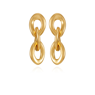 Goldtone Interlocked Link Drop Errings - Vince Camuto