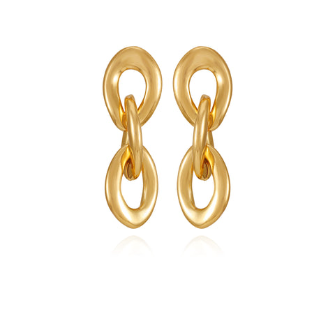 Goldtone Interlocked Link Drop Errings - Vince Camuto
