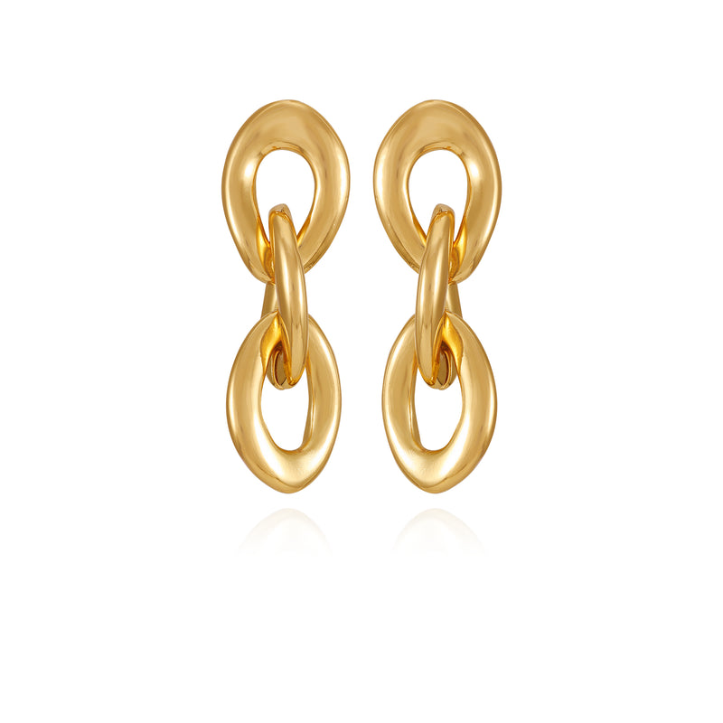 Goldtone Interlocked Link Drop Errings - Vince Camuto