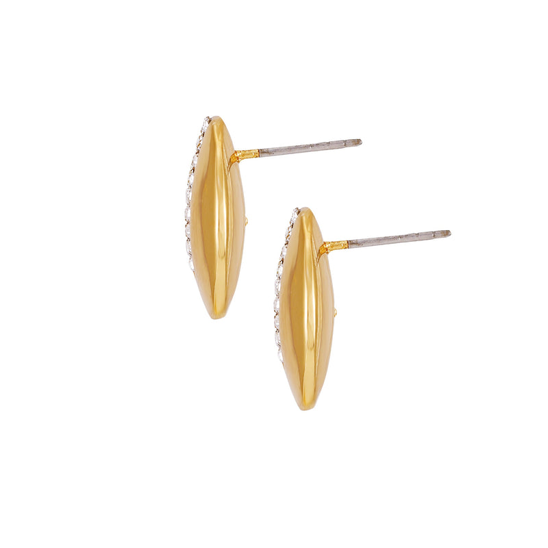 Goldtone Crystal Stone Coin Button Earrings - Gold Tone - Vince Camuto