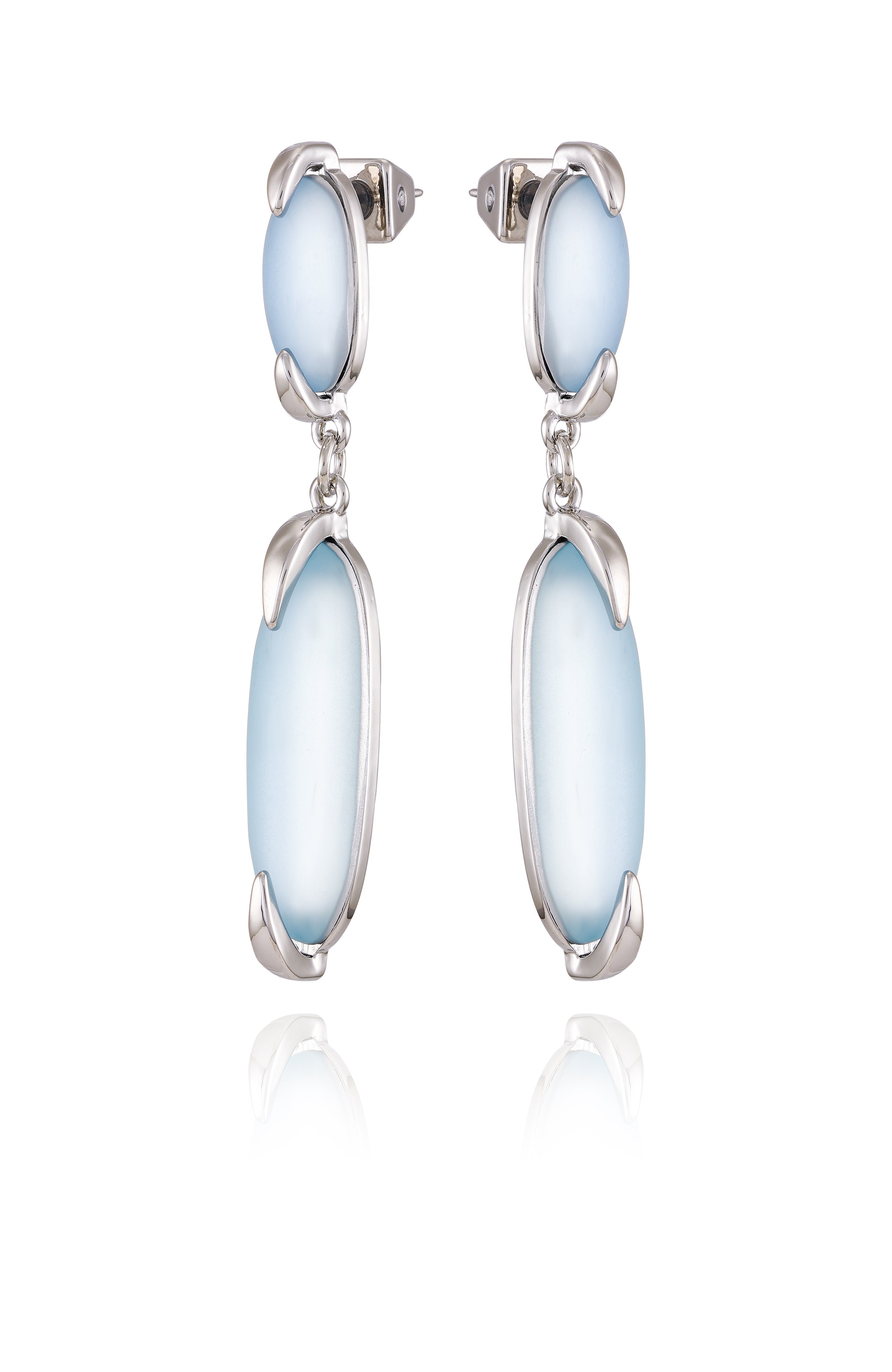 Silvertone & Blue Stone Drop Earrings - Silver Tone - Vince Camuto
