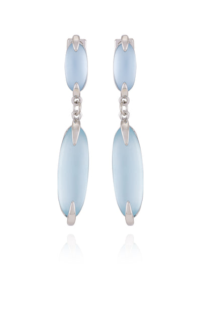 Silvertone & Blue Stone Drop Earrings - Silver Tone - Vince Camuto