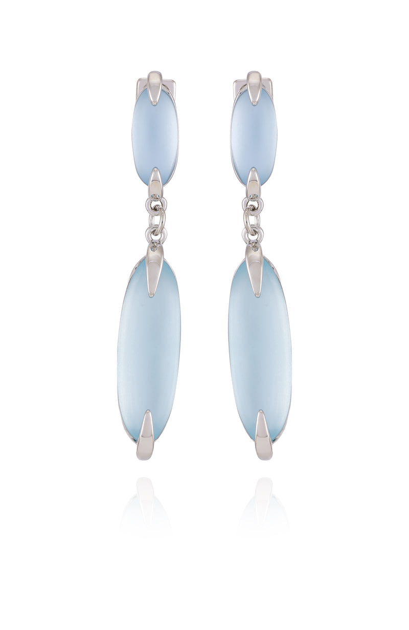 Silvertone & Blue Stone Drop Earrings - Silver Tone - Vince Camuto