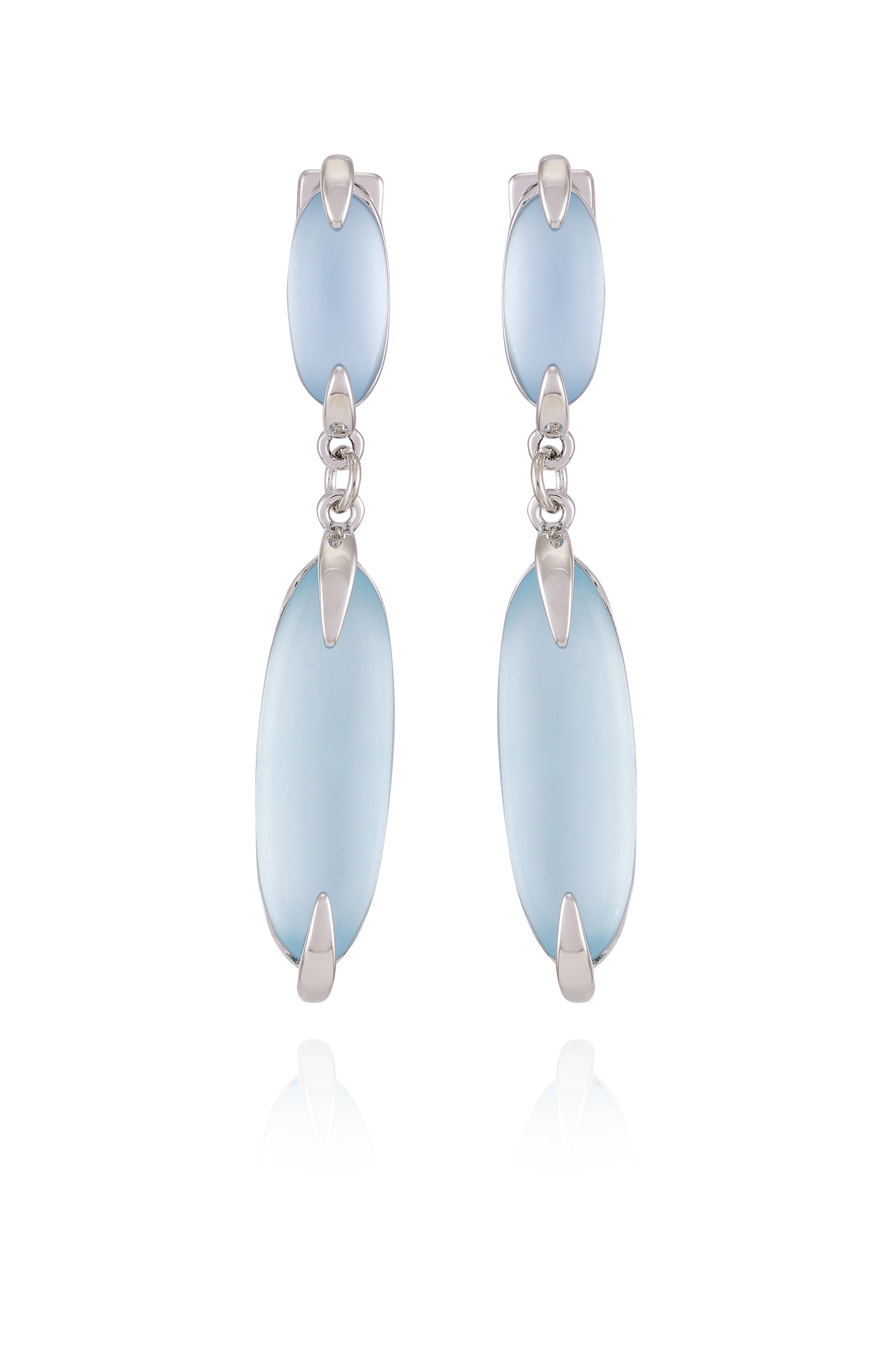 Silvertone & Blue Stone Drop Earrings - Silver Tone - Vince Camuto