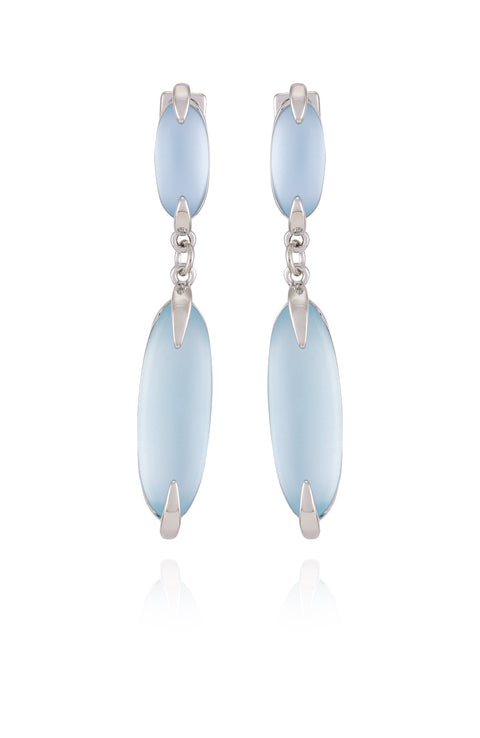 Silvertone & Blue Stone Drop Earrings - Silver Tone - Vince Camuto