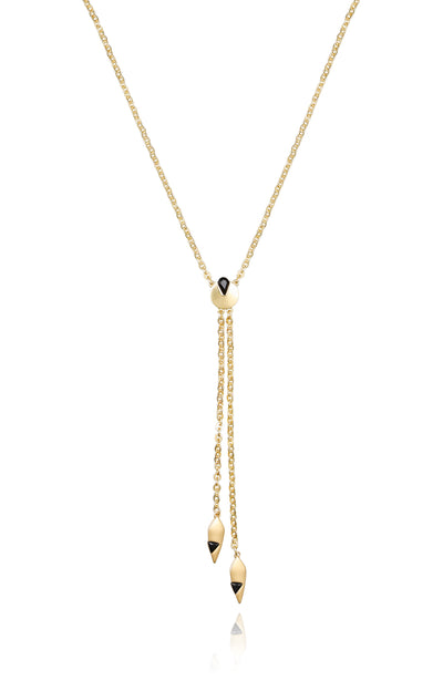 Goldtone & Black Drop Pendant Necklace - Gold Tone - Vince Camuto
