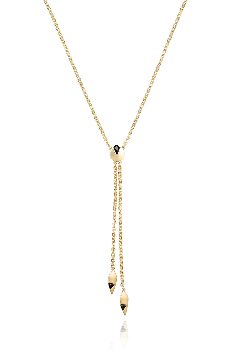 Goldtone & Black Drop Pendant Necklace - Gold Tone - Vince Camuto