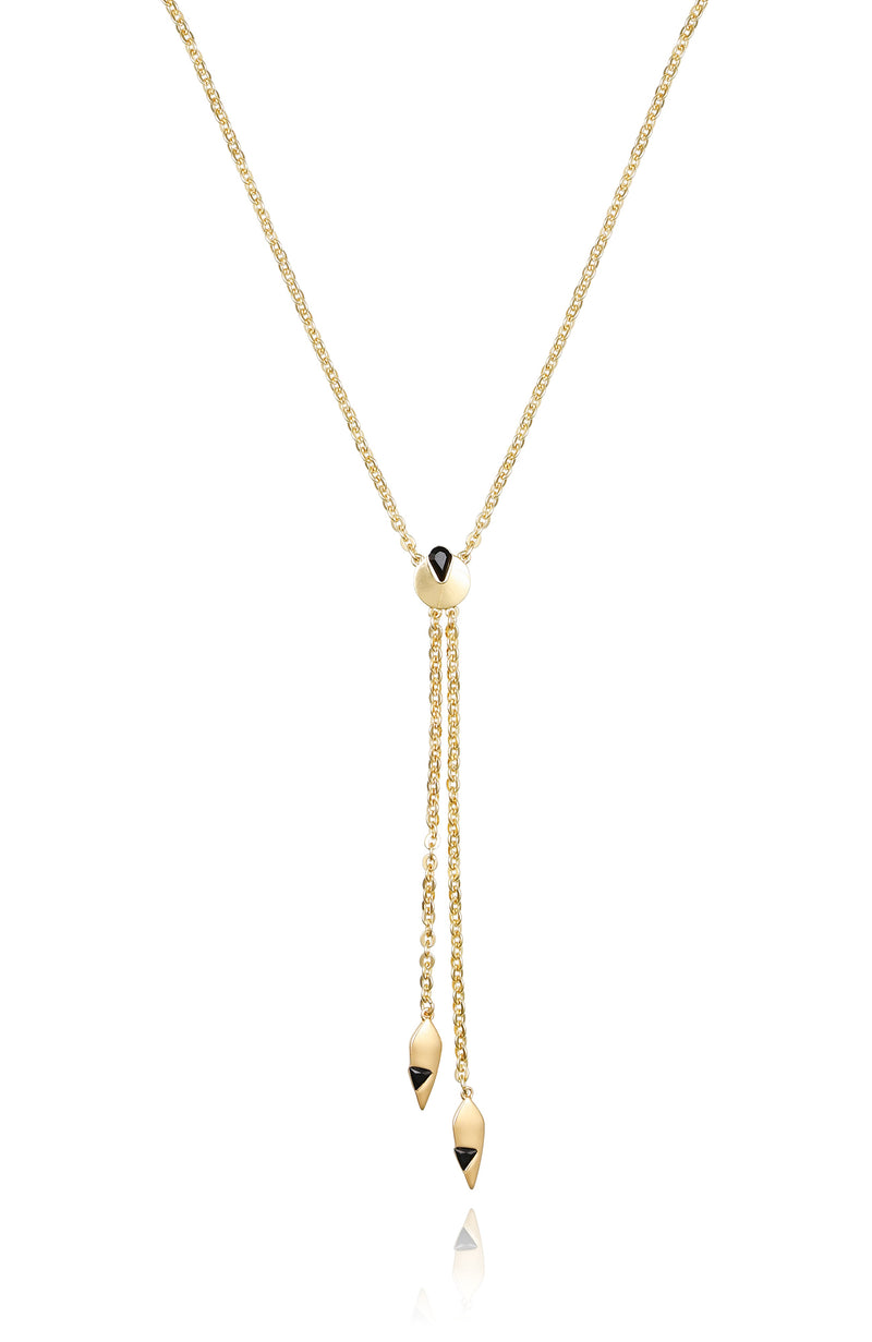 Goldtone & Black Drop Pendant Necklace - Gold Tone - Vince Camuto