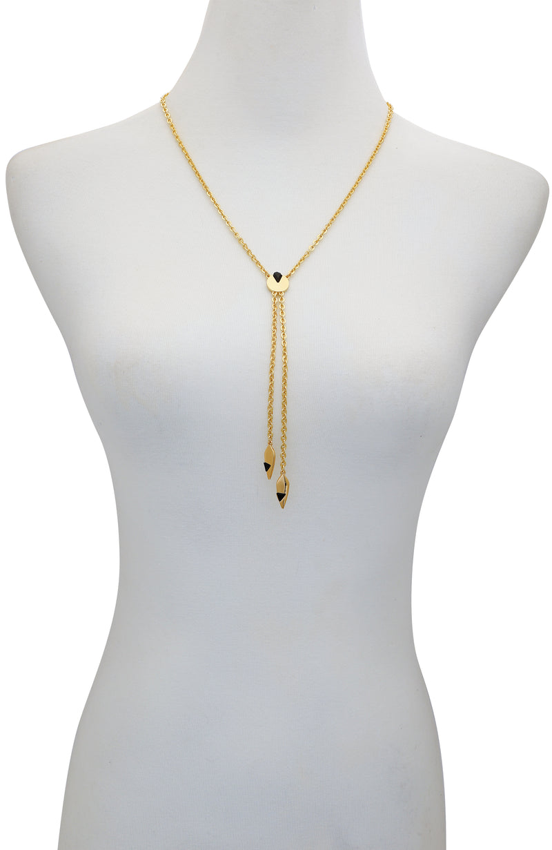 Goldtone & Black Drop Pendant Necklace - Gold Tone - Vince Camuto