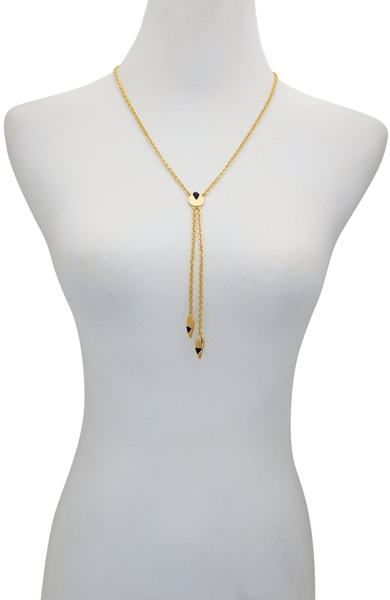 Goldtone & Black Drop Pendant Necklace - Gold Tone - Vince Camuto