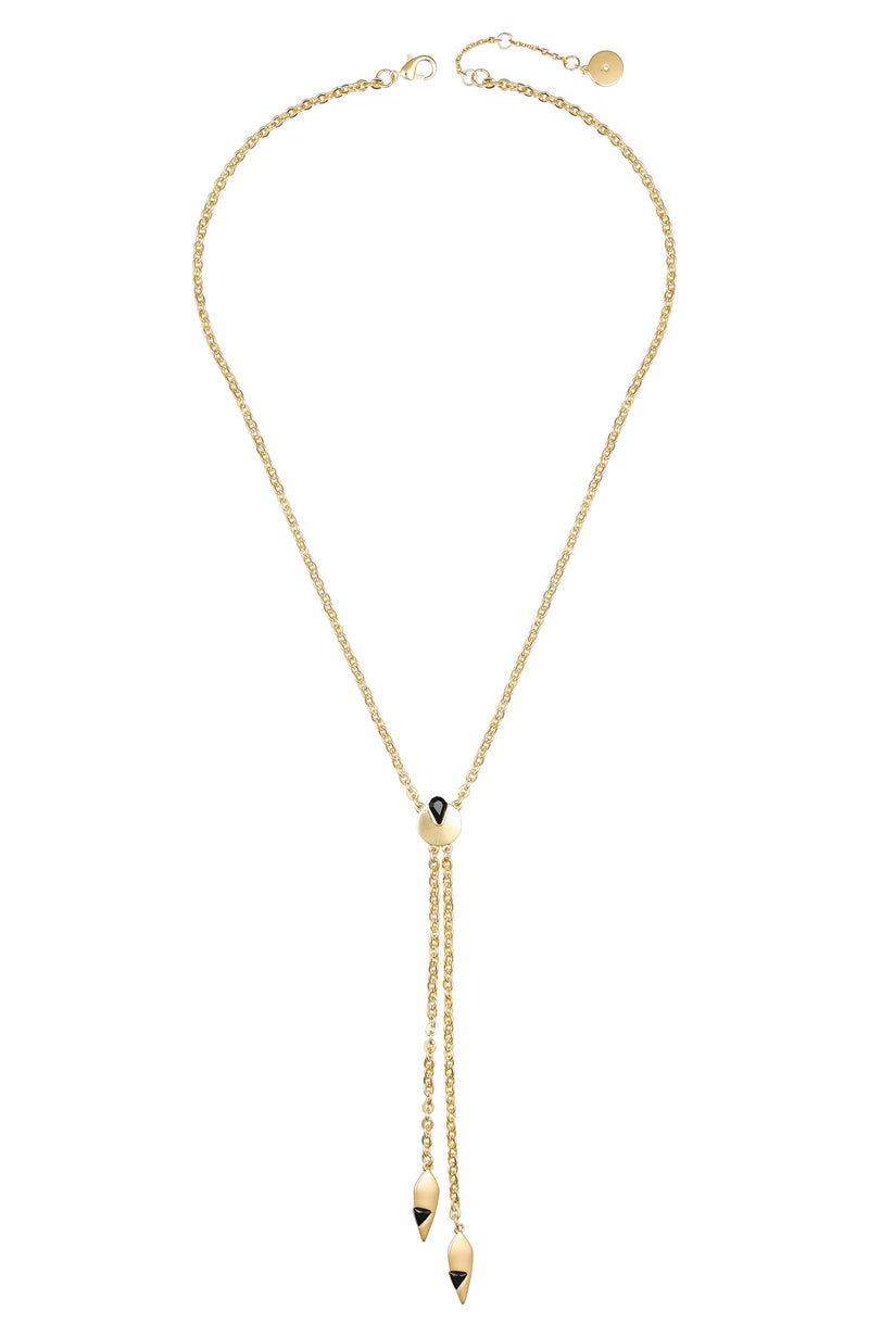 Goldtone & Black Drop Pendant Necklace - Gold Tone - Vince Camuto