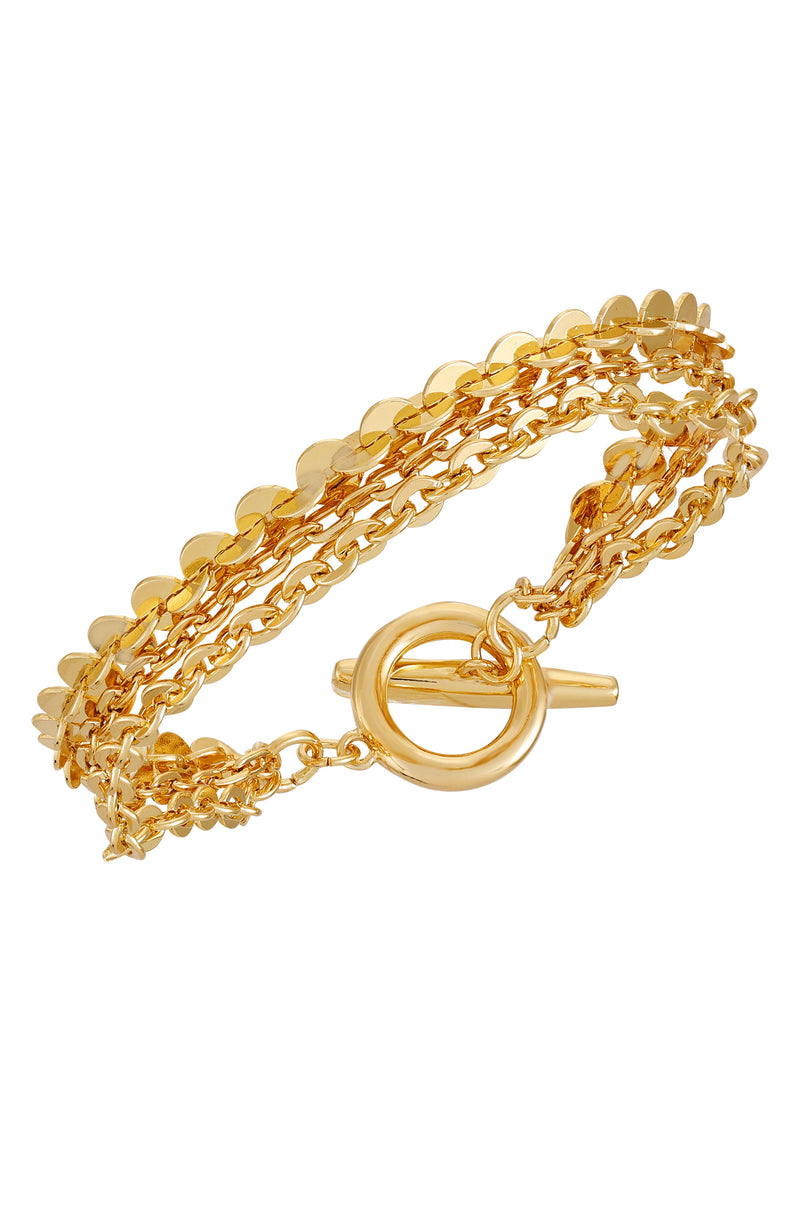 Multi Strand Goldtone Toggle Bracelet - Gold Tone - Vince Camuto